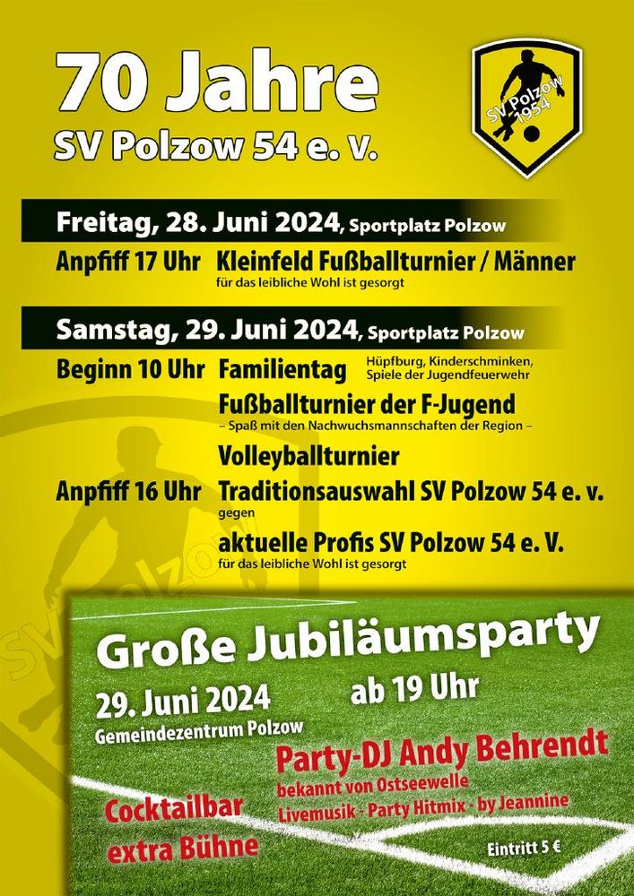 70 Jahre SV Polzow 54 e.V. (Unterhaltung / Freizeit | Polzow)