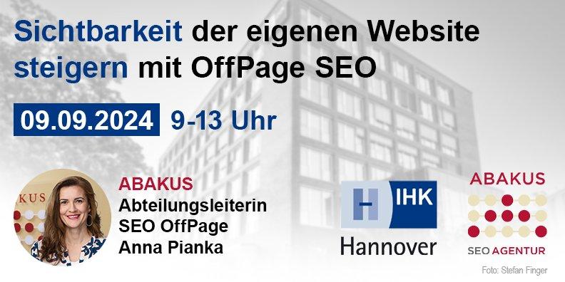 Sichtbarkeit der eigenen Website steigern mit OffPage SEO (Seminar | Hannover)