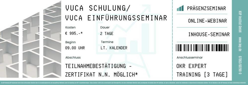 VUCA Schulung | VUCA Einführungsseminar (Seminar | Online)