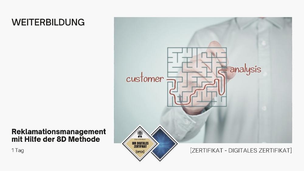 Reklamationsmanagement mit Hilfe der 8D Methode (Seminar | Graz)