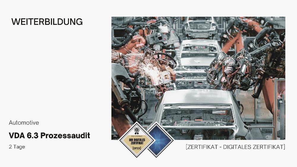 VDA 6.3 Prozessaudit Seminar (Seminar | Stuttgart)