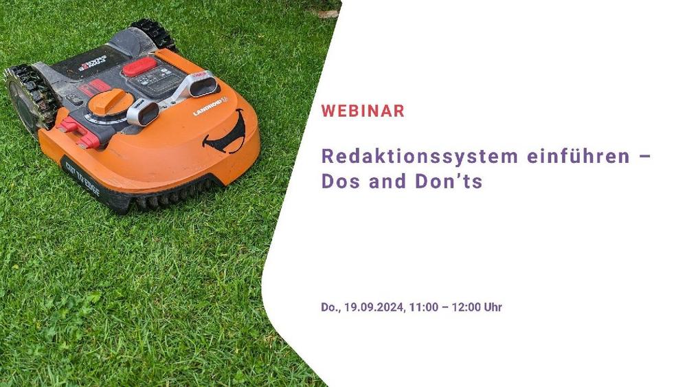 Webinar „Redaktionssystem einführen – Dos and Don’ts“ (Webinar | Online)