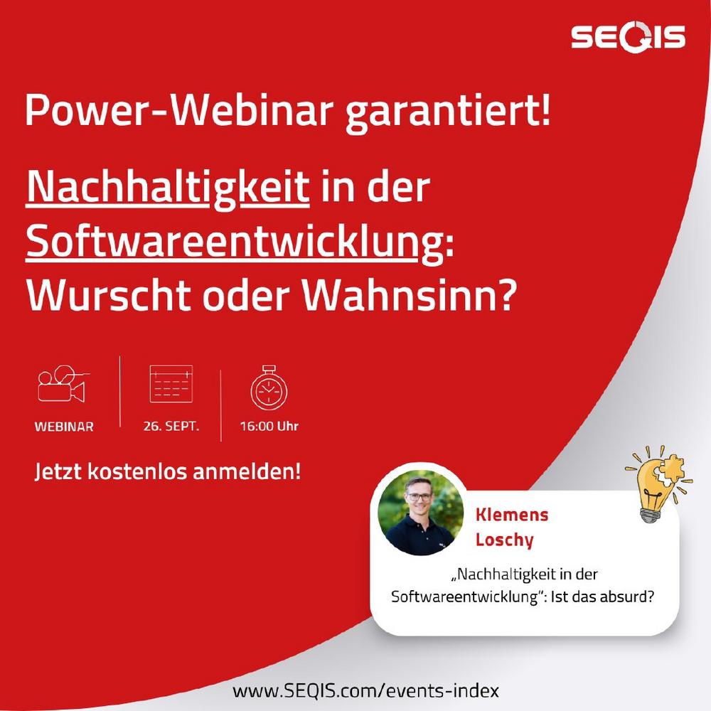 Nachhaltigkeit in der Softwareentwicklung: Wurscht oder Wahnsinn? (Webinar | Online)