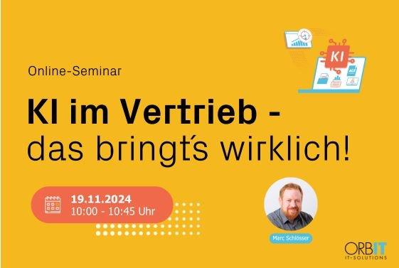 KI im Vertrieb – das bringt‘s wirklich! (Seminar | Online)