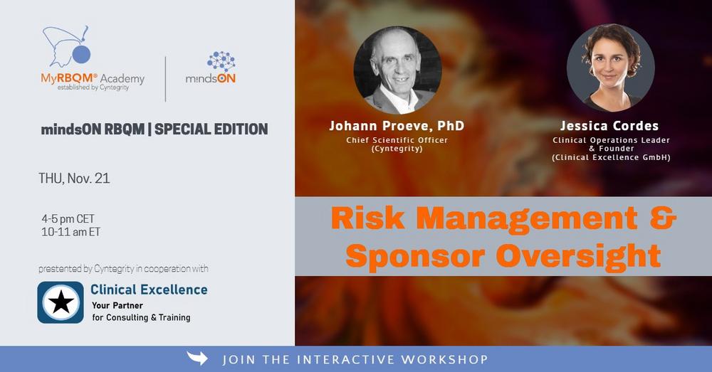 mindsON RBQM Special Edition | Risk Management and Sponsor Oversight (Webinar | Online)