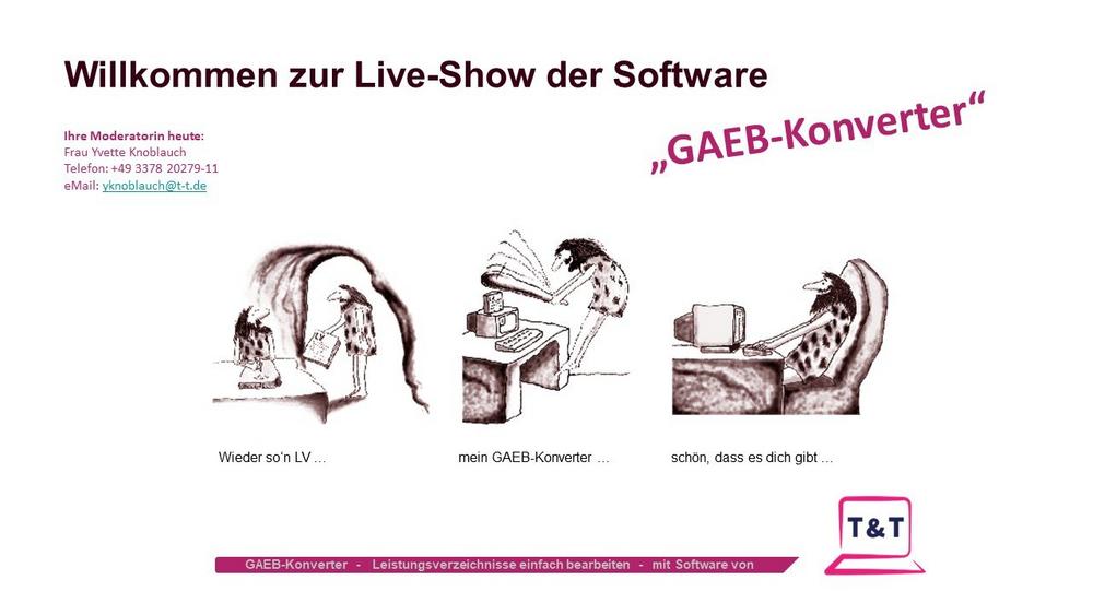 Kostenlose Online-Präsentation der Software „GAEB-Konverter“ (Webinar | Online)