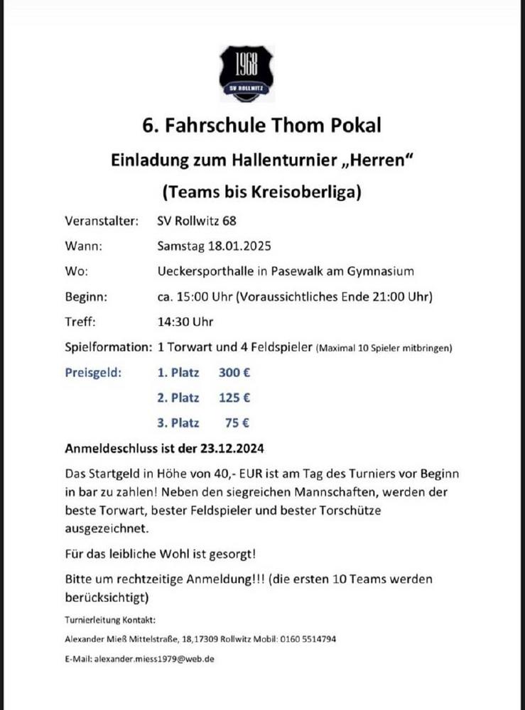 Fußballherrenturnier (Unterhaltung / Freizeit | Pasewalk)