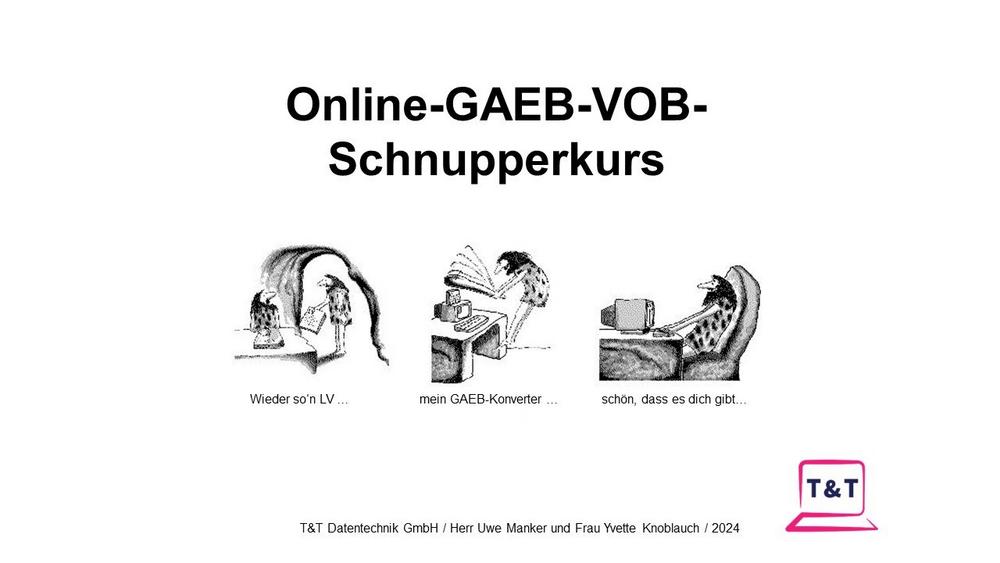 dreistündiger Online-GAEB-VOB-Schnupperkurs (Vortrag | Online)