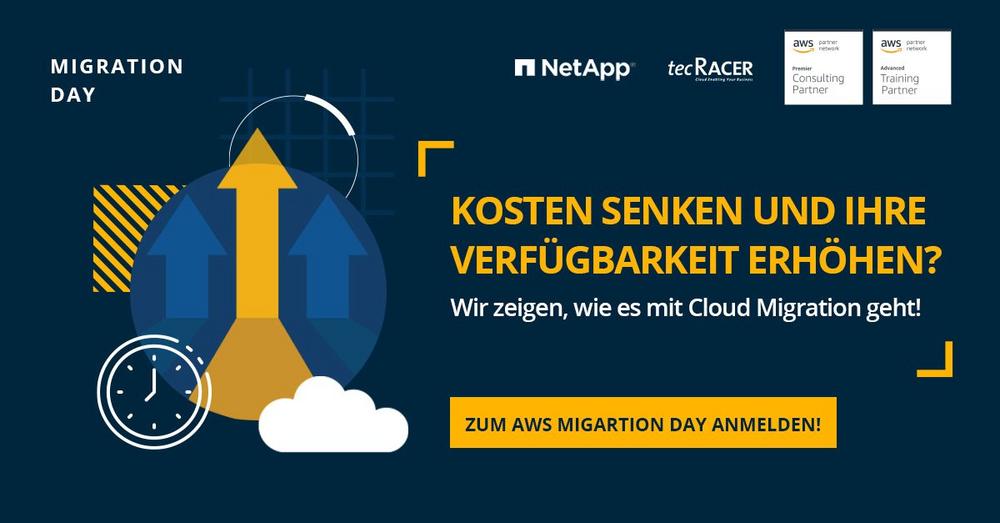 AWS Migration Day – AWS Migration Best Practices und Mehrwert-Services by NetApp (Webinar | Online)