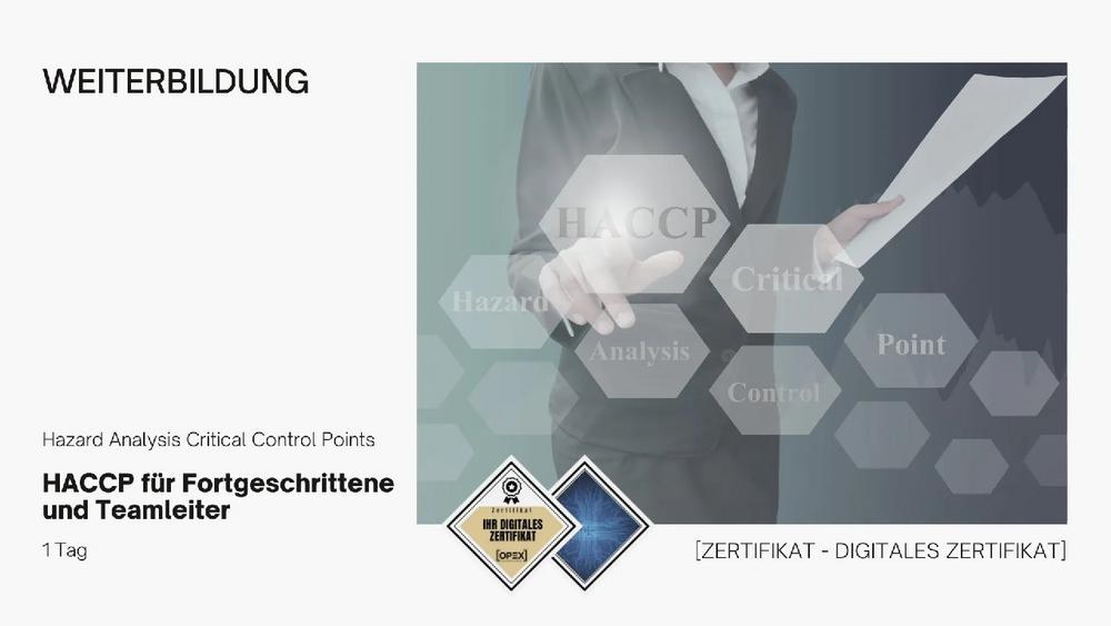 HACCP für Fortgeschrittene und Teamleiter (Seminar | Frankfurt am Main)